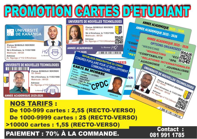 Promotion cartes dtudiant